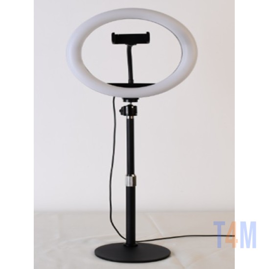 RING LIGHT LS-260-6 10.0" WITH PHONE HOLDER AND ADJUSTABLE STAND 3 COLOR LIGHT ADJUSTMENT BLACK